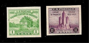   US 1935 Sc # 730a - Sc # 731a Century of Progress Imperf Farley Mint NH 