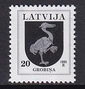 Latvia   #371  MNH  1994    20s  Arms  Grobina  1995