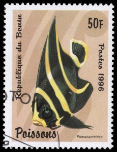 Benin #942 Grey Angelfish; CTO