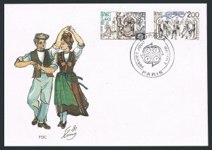 France 1737-1738 FDC.Michel 2259-2260. EUROPE CEPT-1981,Folklore dance.