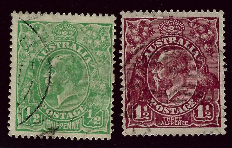 Australia SC#60, 63 Used Fine...A very Popular Country!!