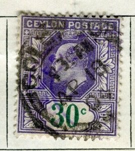 CEYLON; 1903 early Ed VII issue fine used 30c. value