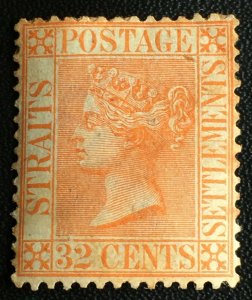 MALAYA 1887 STRAITS SETTLEMENTS QV 32c MH CA SG#70 M2708