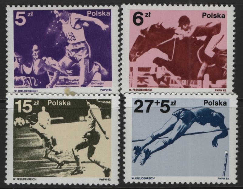 POLAND, (4) SET, 2558-2571, MNH, 1983, Polish medalists in 22nd Olympic games