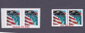 Pair 39c Liberty Den US 3979 WA, US 3980 Spaces Lot (2) MNH F-VF