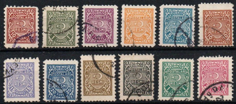 Turkey Sc #O1-O12 Used