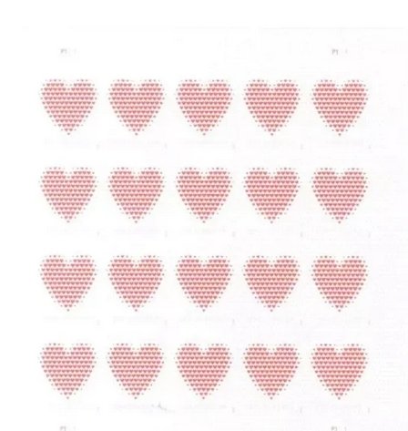 2020 Made of Hearts LOVE  forever stamps  5 Booklets 100plp