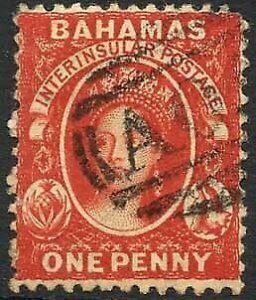 Bahamas SG24 1d red wmk crown CC Perf 12.5 Cat 45 pounds