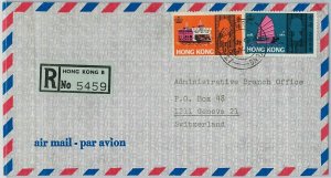 39733 HONG KONG - POSTAL HISTORY - Registered Airmail COVER to SWITZERLAND 1968-