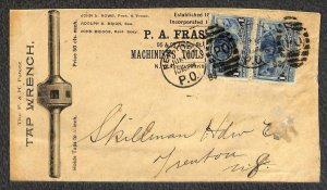 USA #230 COLUMBIAN STAMPS P.A. FRASSE MACHINIST NEW YORK ADVERTISING COVER 1893