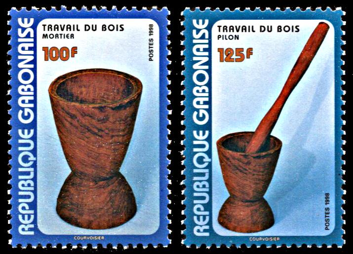 Gabon 930-931, MNH, Woodcraft