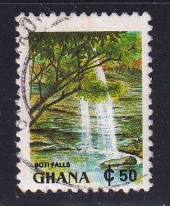 Ghana   #1357A  used  1991 Boti Falls 50ce  I  perf 13 3/4 x 13 1/2