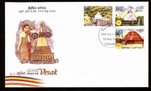 Sri Lanka 2016 Vesak Stupa Buddha Buddhist Architecture Religion FDC # 6988