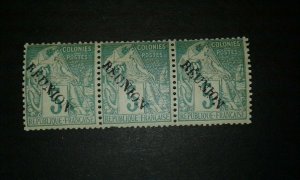 Reunion #20 MNH strip of 3 e204 8600