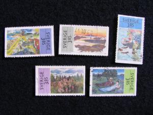 Sweden - 1996 – 5 Summer Scene Paintings – SC#’s 2176-80 – USED