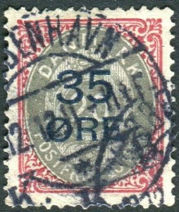 DENMARK- 1912 35 on 20 Ore Grey & Carmine Sg 132 FINE USED  V36664