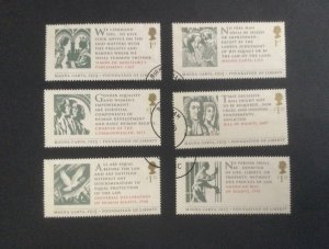 GB 2015 Magna Carta 1215, 800th Anniversary.  Set of 6 used stamps.