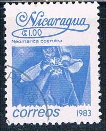 Nicaragua Flower 1 blue - pickastamp (NP7R304)