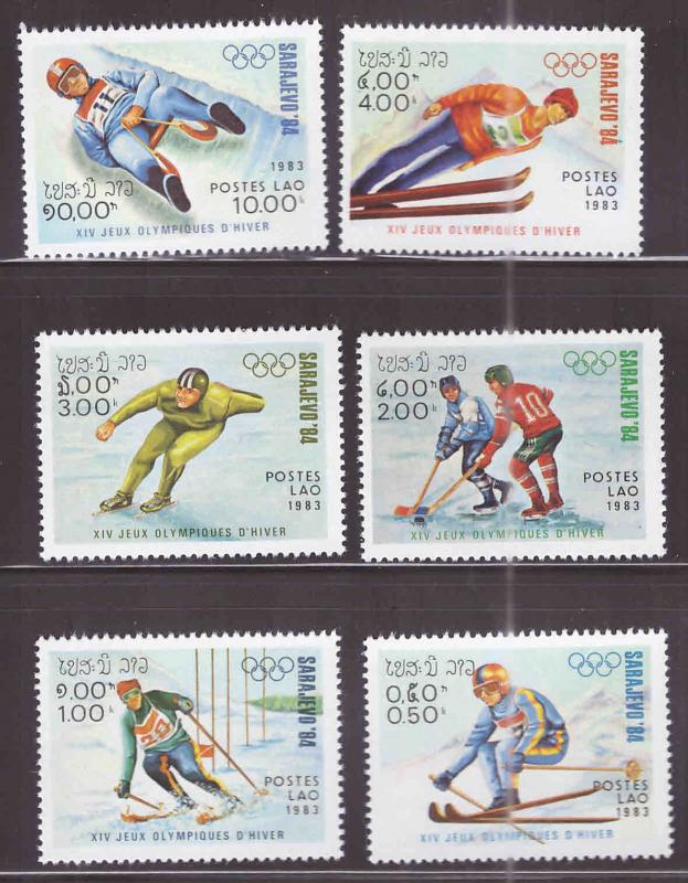 LAOS Scott 473-478  Winter Olympicr set NGAI 1983