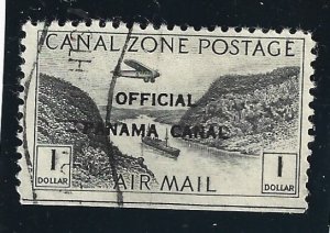 Canal Zone Scott #CO7 Used $1 Official Air w/  V Cancel 2019 CV $10.00++