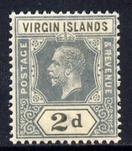 British Virgin Islands 1913-19 KG5 MCA 2d grey mounted mi...