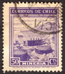 1938, Chile 50c, Used, Sc 204