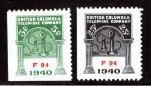 BCT130, BCT131, MLH, NGAI, 1940, 5c & 25c, matching serial #, Canada