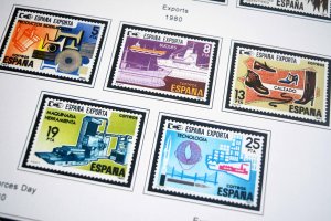 COLOR PRINTED SPAIN 1976-1993 STAMP ALBUM PAGES (101 illustrated pages)