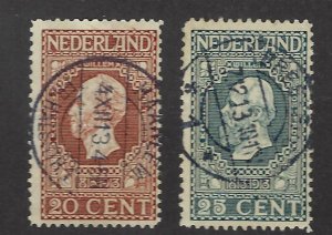 Netherlands  SC#95-96 Used F-VF SCV$19.75...Value!