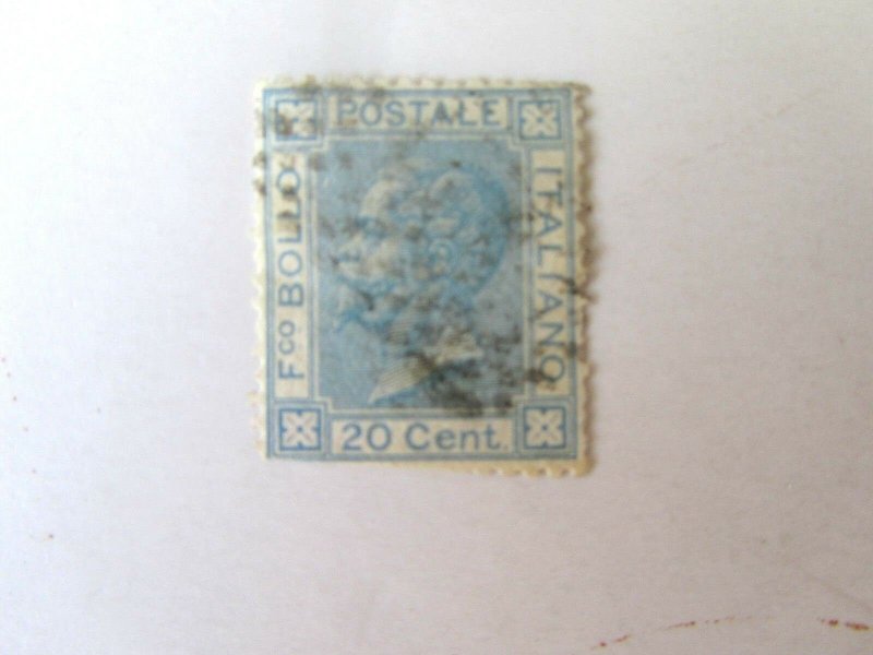 Italy #35 Victor Emmanuel II, 1867,Used/Poor, Space Filler, Perfs cut into l/bot
