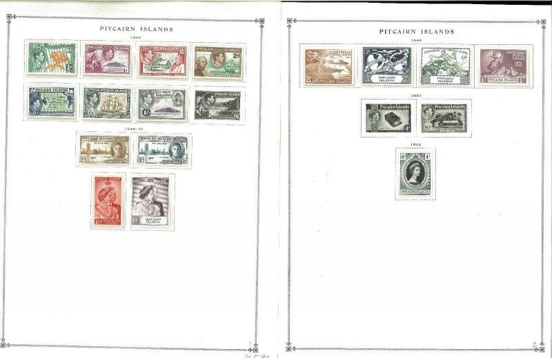 Pitcairn Islands 1940=1989 MNH &* LH in Mounts on Scott Internation al pages