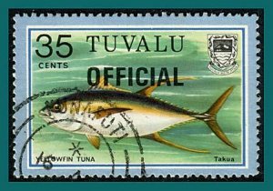 Tuvalu Stamps 1981 Fish Officials, 35c used #O12,SGO12