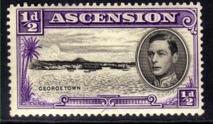 Ascension Island 1944 KGV1 1/2d Georgetown MM SG 38 13 1/2 perfs ( L874 )