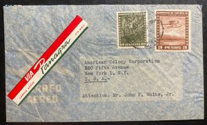1950 Santiago Chile airmail cover To New York USA Via Panagra