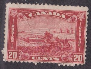 Canada # 175, Harvesting Wheat, Creased, Used, 1/3 Cat.