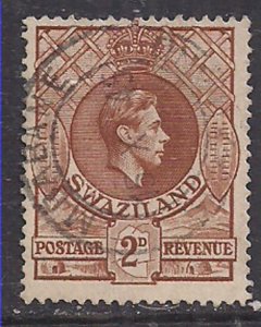 Swaziland 1938-54 KGV1 2d Brown used SG 31a ( L1073 )