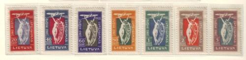 Lithuania Sc C8-14 1921 Allegory of Flight airmail stamp ...