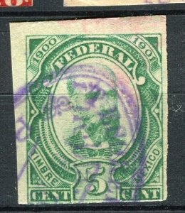 MEXICO; 1901 early classic local FEDERAL Imperf issue fine used value