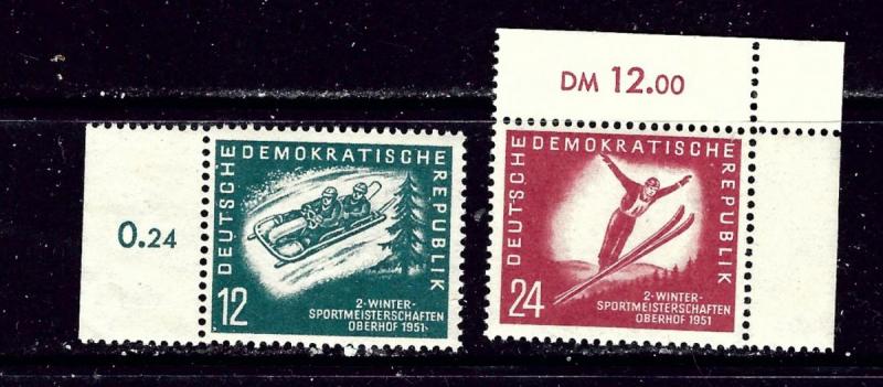 Germany (DDR) 76-77 MNH 1951 Winter Sports