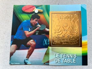 Stamps.Sports. Table Tennis 2023 year 5 blocks Foil. Bronze. perforated NEW