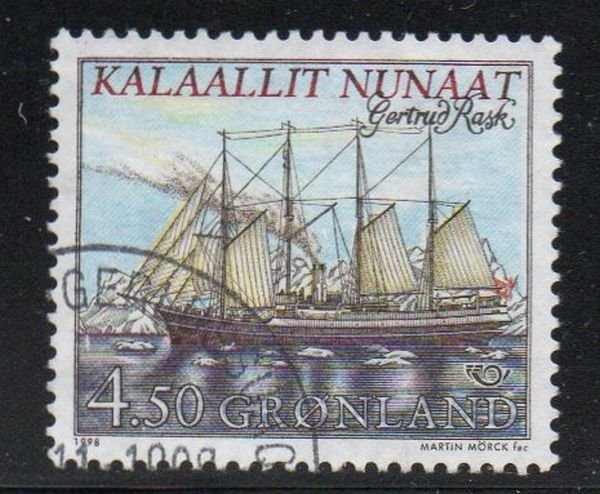 Greenland Sc 338 1998 Sailing Ship Gertrud Rask stamp used