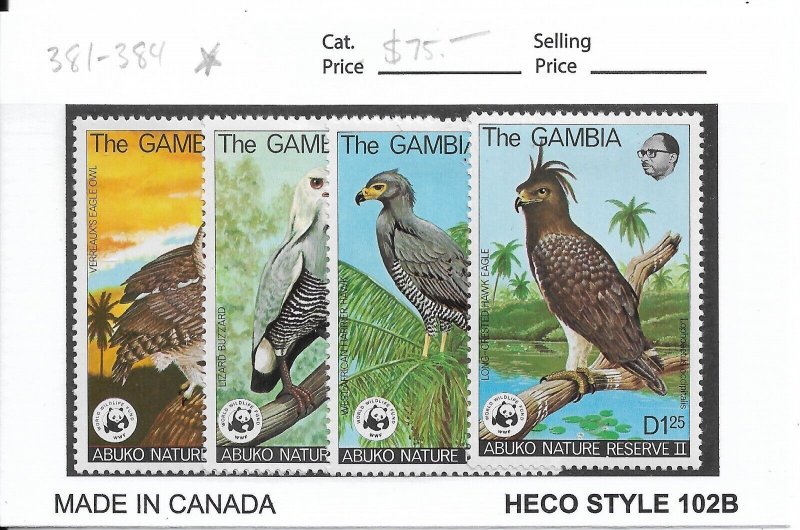 The Gambia: Sc #381-384, MH Bird Set (55223)