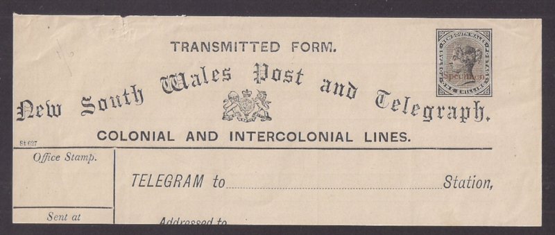 NEW SOUTH WALES Specimen overprint on NSW telegraph stamps cut squares part form