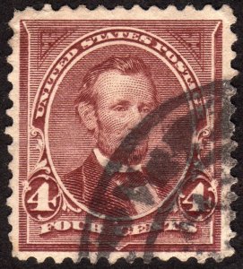 1898, US 4c, Abraham Lincoln, Used, Sc 280a