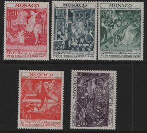 MONACO  855-859 MNH  CRUCIFIXION  SET 1972