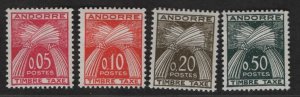 French Andorra Sc#J42-J45 M/H/VF, complete set