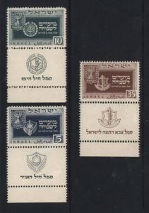 Israel #28 - #30 VF/NH Set With Tabs