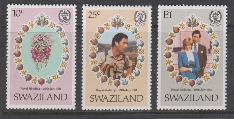 Swaziland 1981 Royal Wedding Sc#382-384 MNH