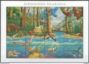 Nicaragua Fauna Reptiles Dinosaurs Prehistoric Animals Sh ** Pk019