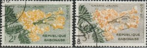 Gabon,  #156-157  Used From 1961